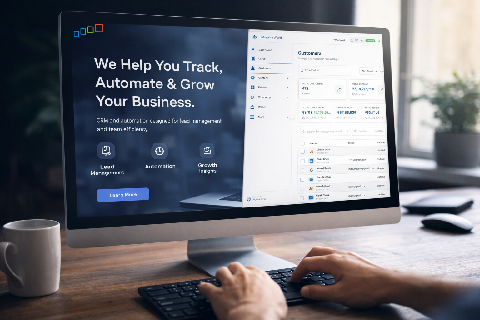Website Development dashboard